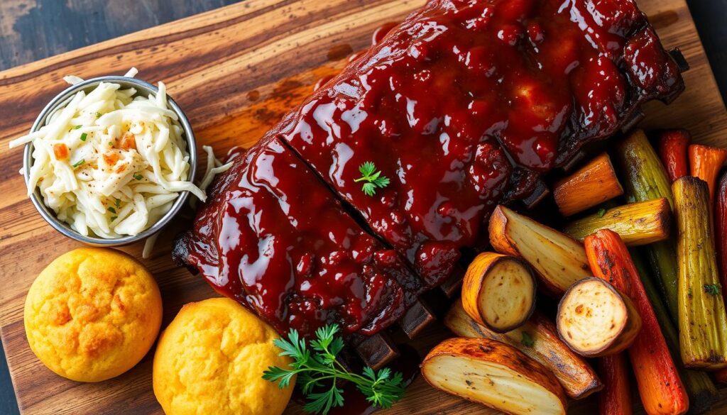 Beef ribs with side dishes